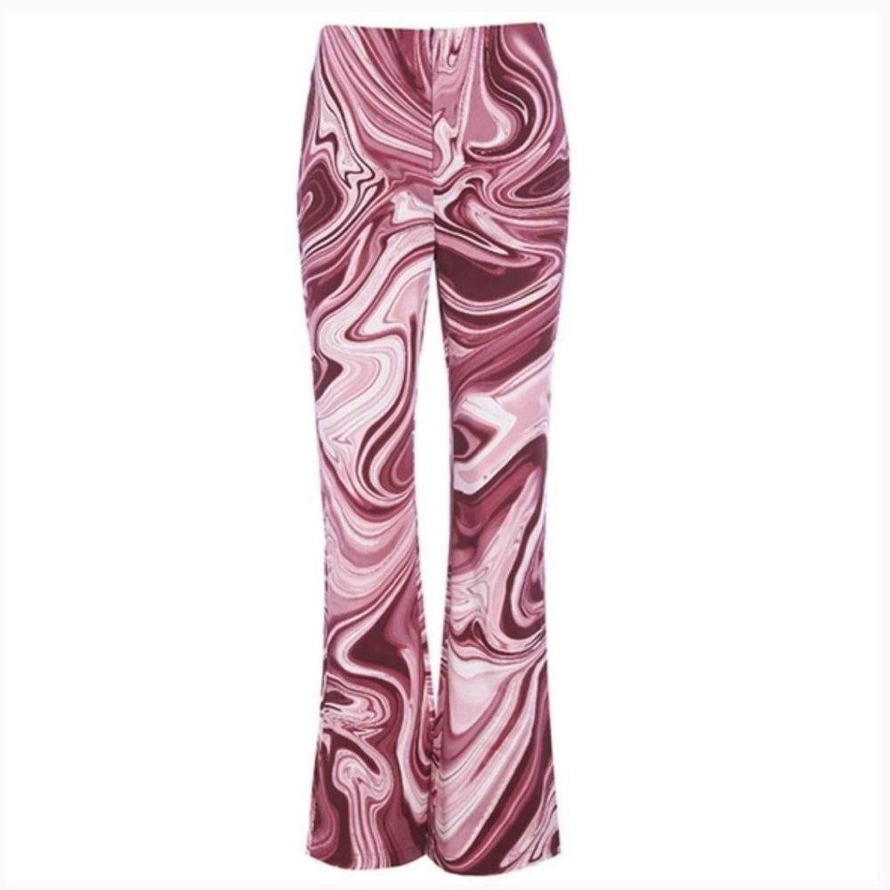 Hosbjerg Vilma Paloma Pants Pink High Waisted Stretch XL Flare free people